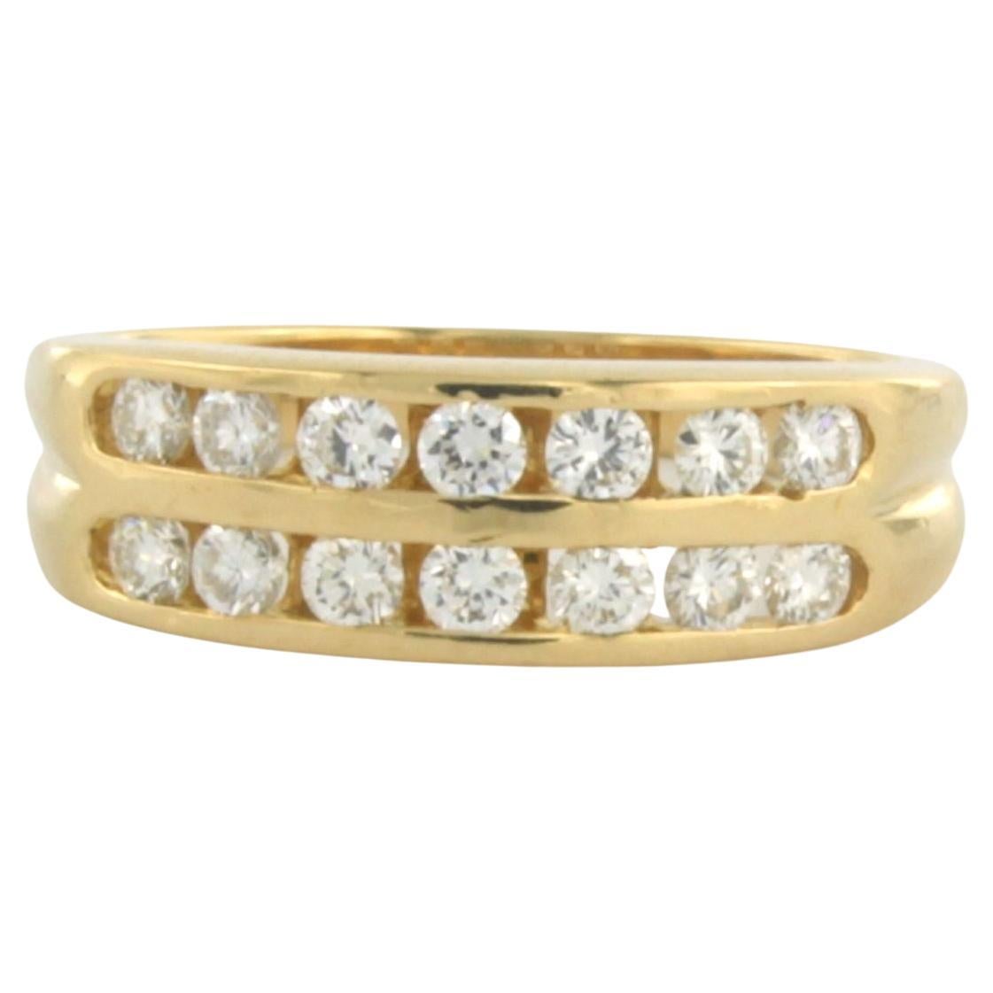 Bague avec diamants taille brillant jusqu'à 0,50ct Or jaune 18k
