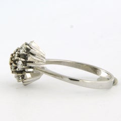 Ring with brilliant cut diamonds up to 0.50ct - 5.1 grams - 14k white gold