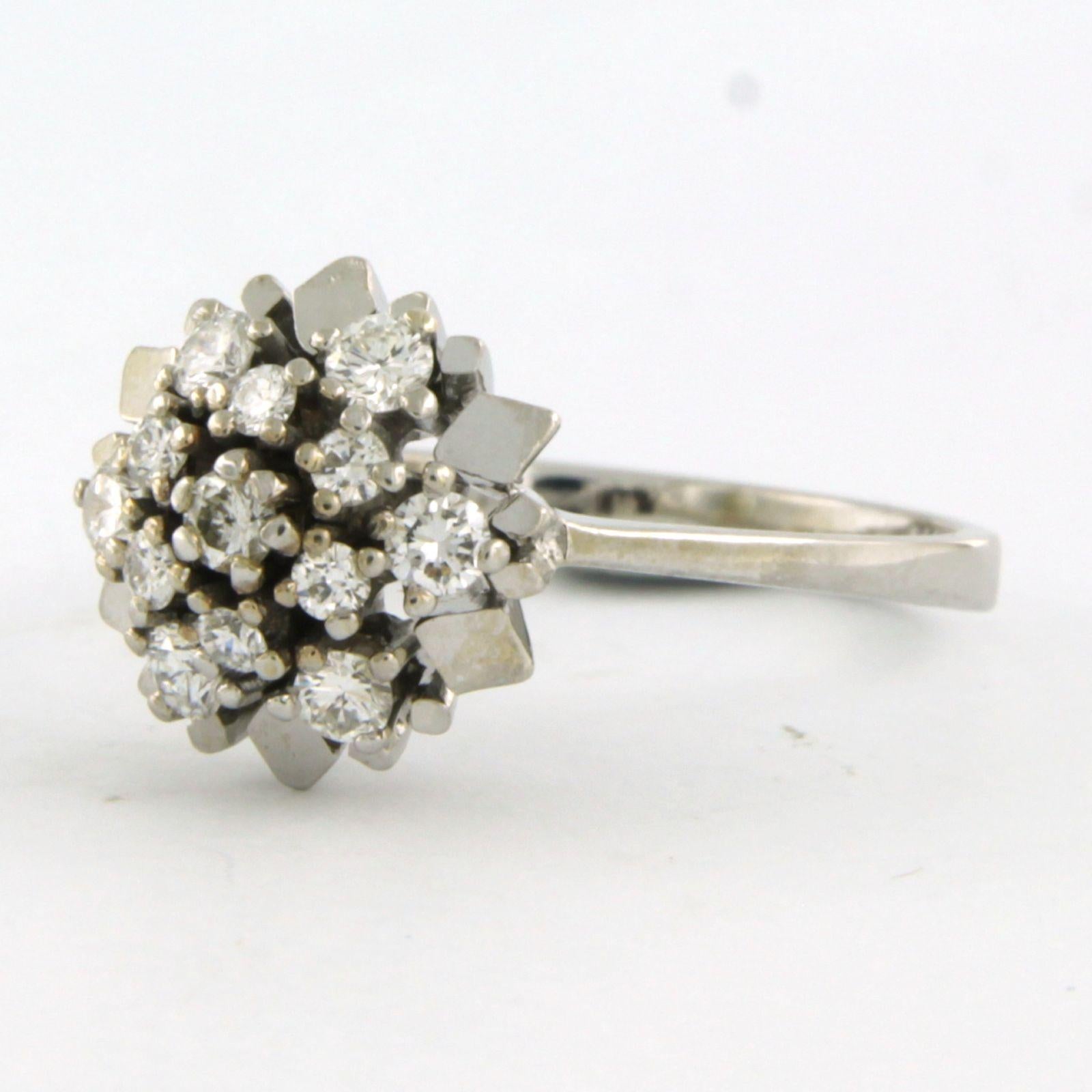 Anillo con diamantes talla brillante de hasta 0,50 ct - 5,1 gramos - oro blanco de 14k Corte brillante en venta