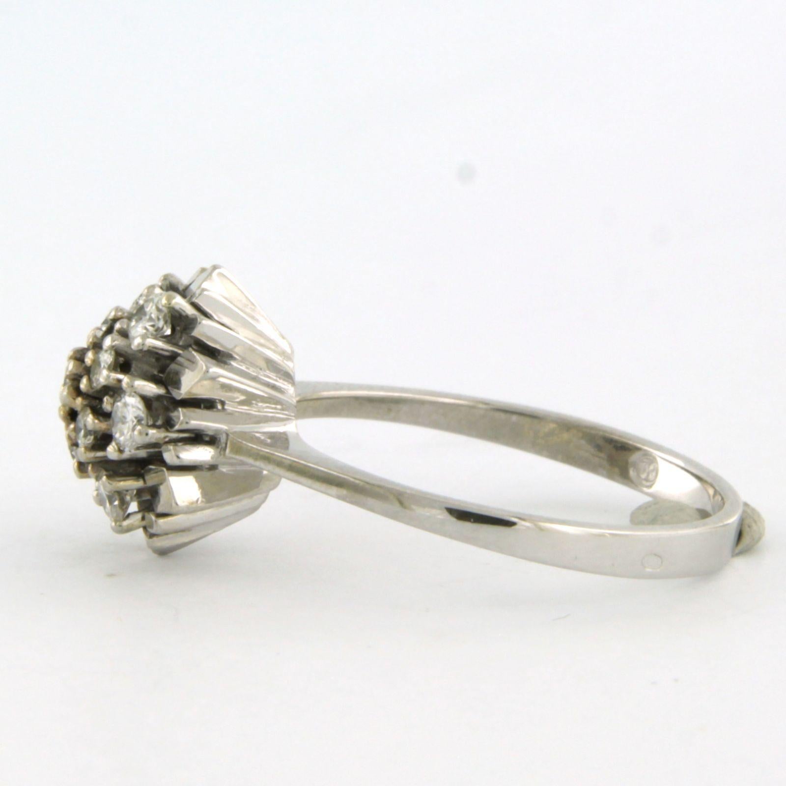 Anillo con diamantes talla brillante de hasta 0,50 ct - 5,1 gramos - oro blanco de 14k en Excelente estado para la venta en The Hague, ZH