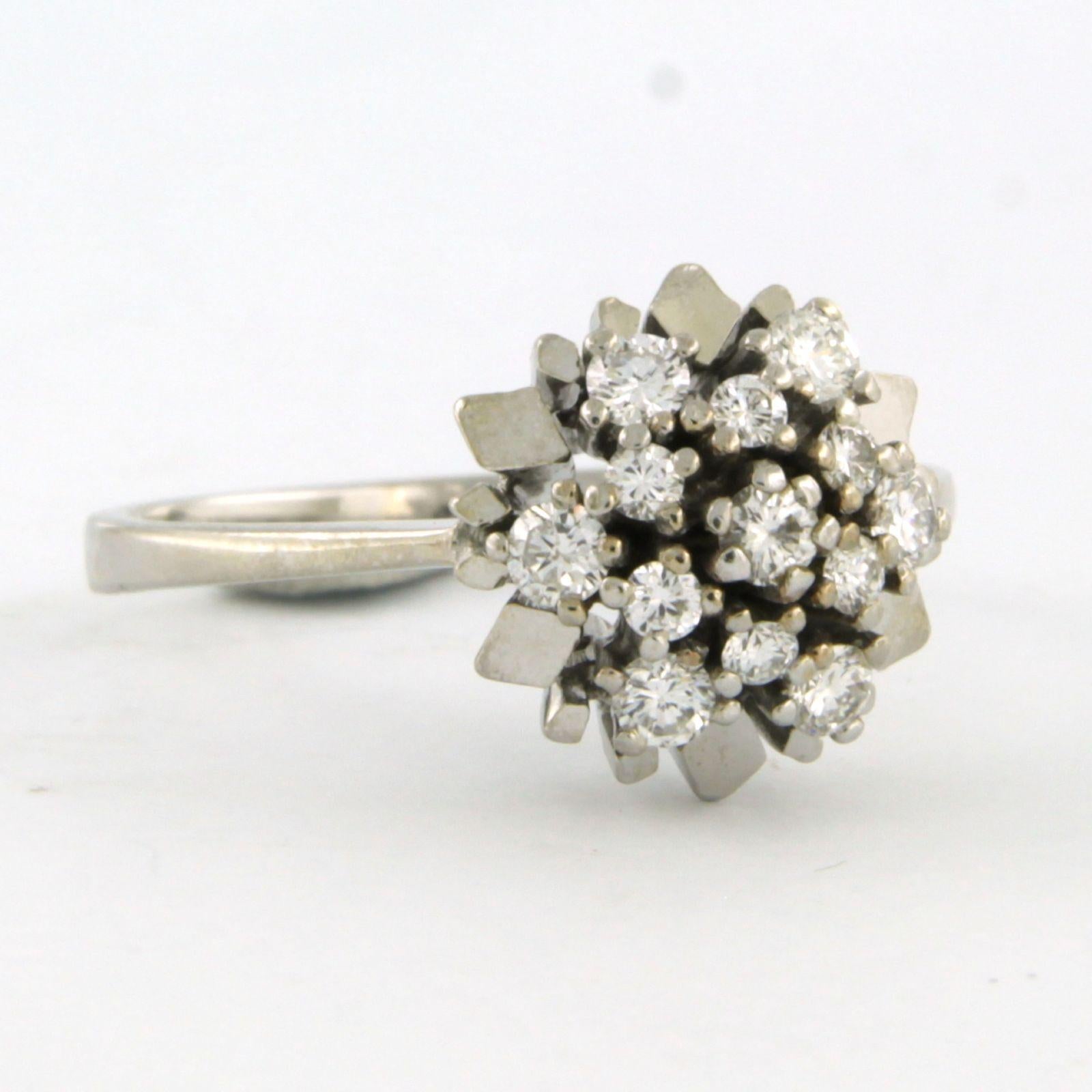 Ring mit Diamanten im Brillantschliff bis zu 0,50 Karat - 5.1 Gramm - 14k Weißgold Damen im Angebot