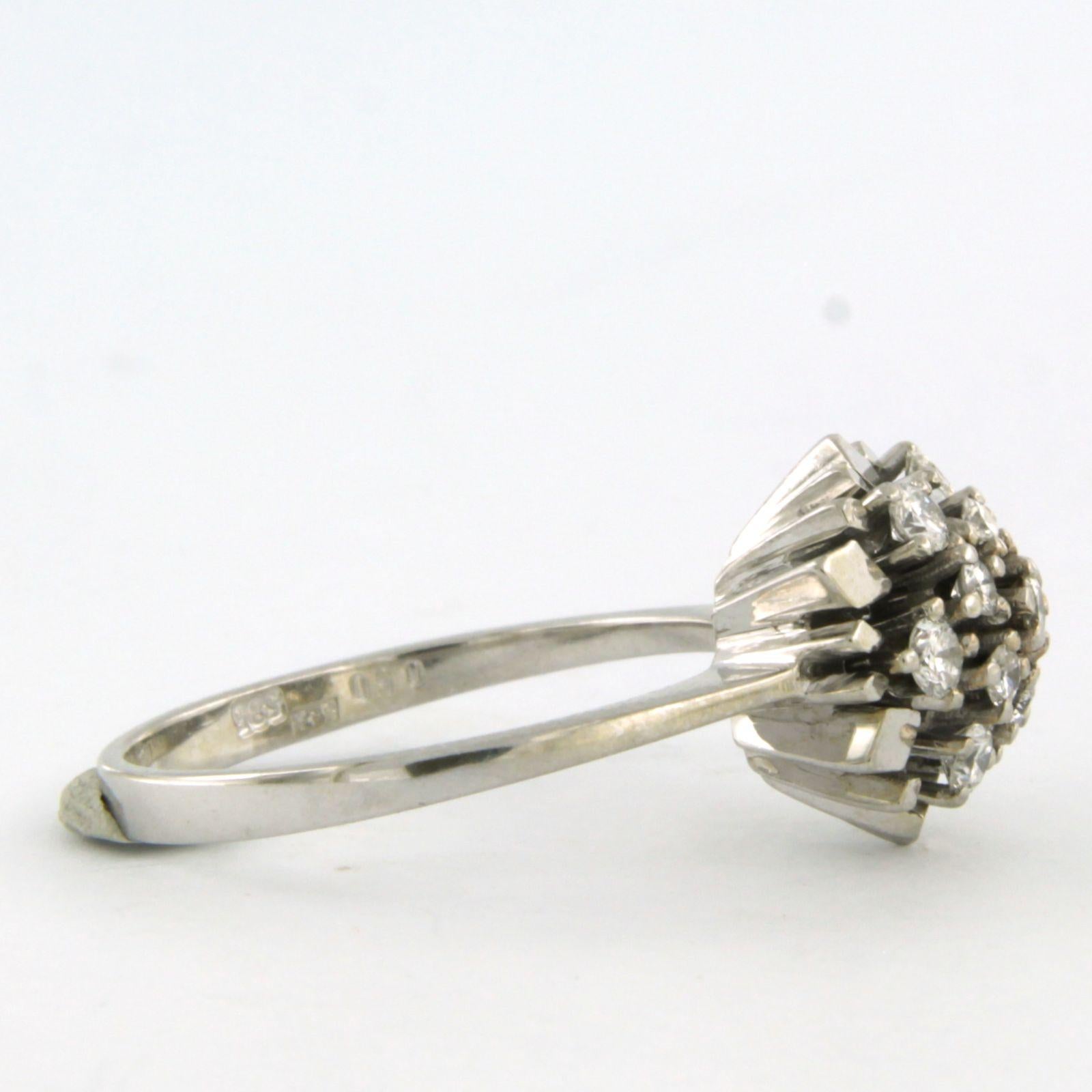 De las mujeres Anillo con diamantes talla brillante de hasta 0,50 ct - 5,1 gramos - oro blanco de 14k en venta