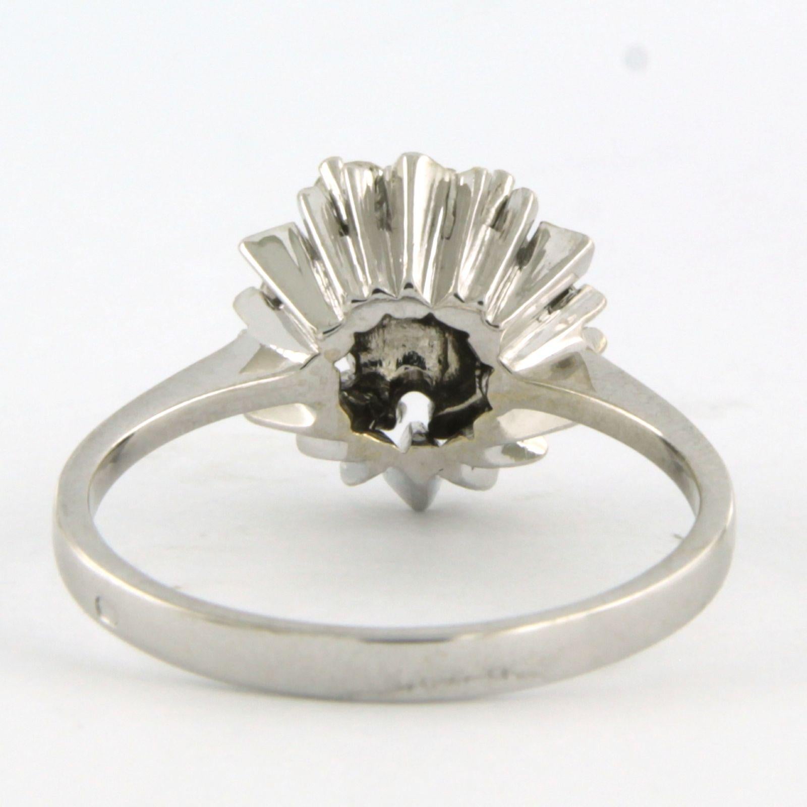 Anillo con diamantes talla brillante de hasta 0,50 ct - 5,1 gramos - oro blanco de 14k en venta 1