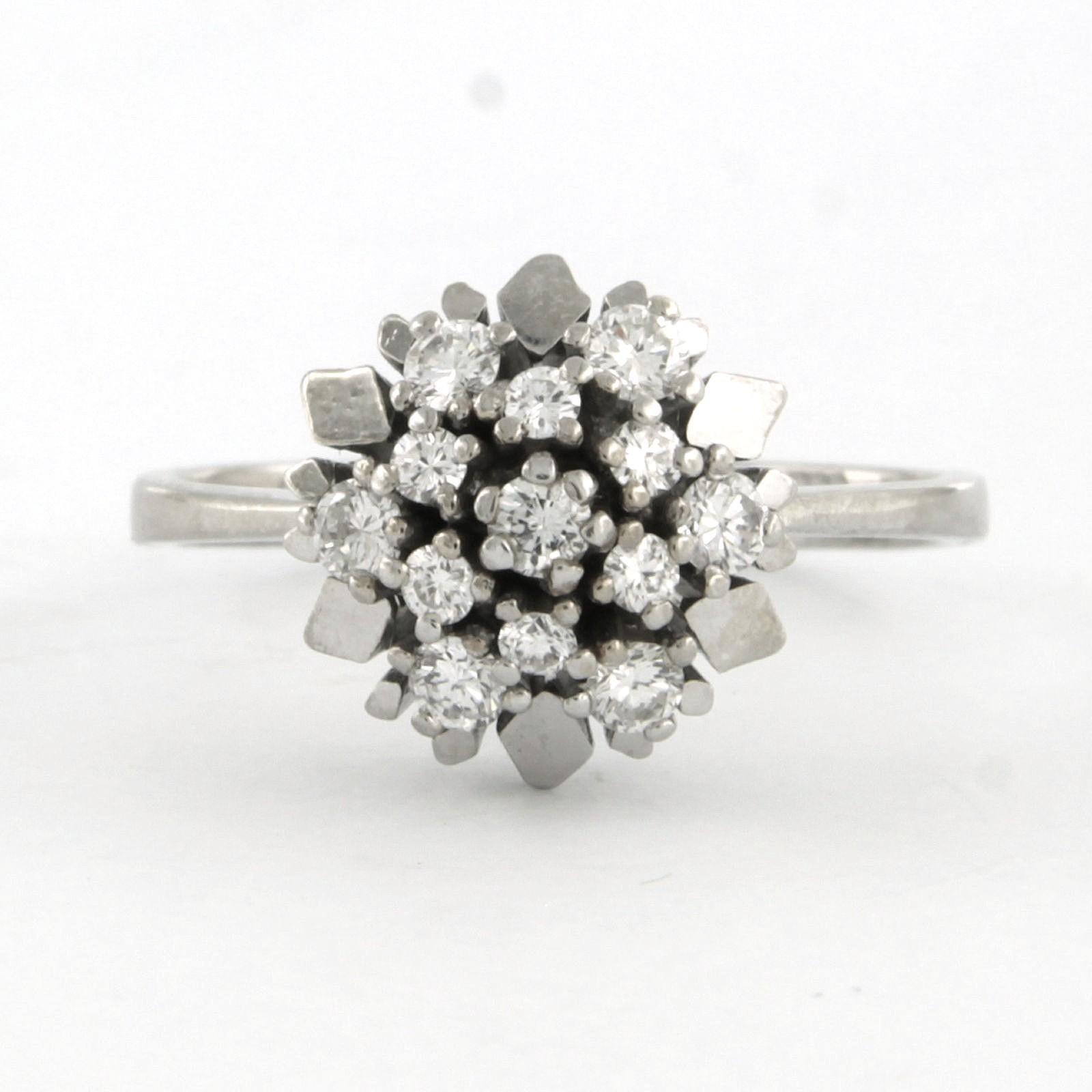 Ring mit Diamanten im Brillantschliff bis zu 0,50 Karat - 5.1 Gramm - 14k Weißgold im Angebot 2