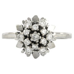 Bague avec diamants taille brillant jusqu'à 0,50ct - 5,1 grammes - or blanc 14k