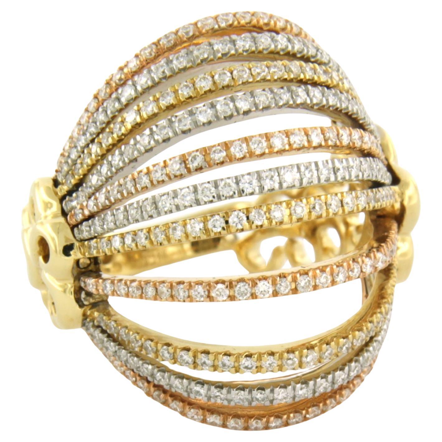 Ring with brilliant cut diamonds up to 0.51ct 18k gold