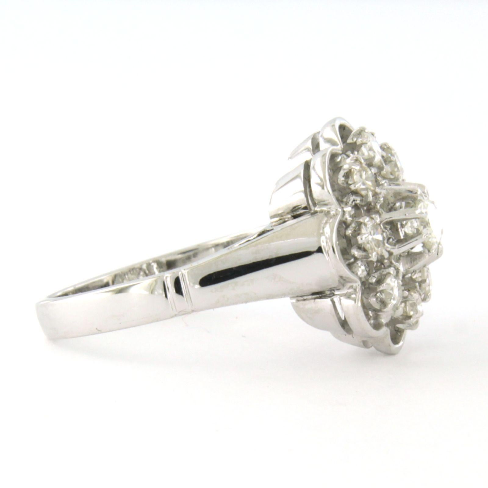 Entourage-Ring aus 18k Weißgold, besetzt mit einem Diamanten im Brillantschliff von bis zu 0,52ct - F/G - VS/SI - Ringgröße US 7.25 - EU 17.5 (55)

ausführliche Beschreibung

Die Oberseite des Rings ist 1,5 cm breit und 7,8 mm hoch.

Gewicht 5,0