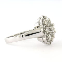Ring with brilliant cut diamonds up to 0.52ct 18k white gold 5.0 grams