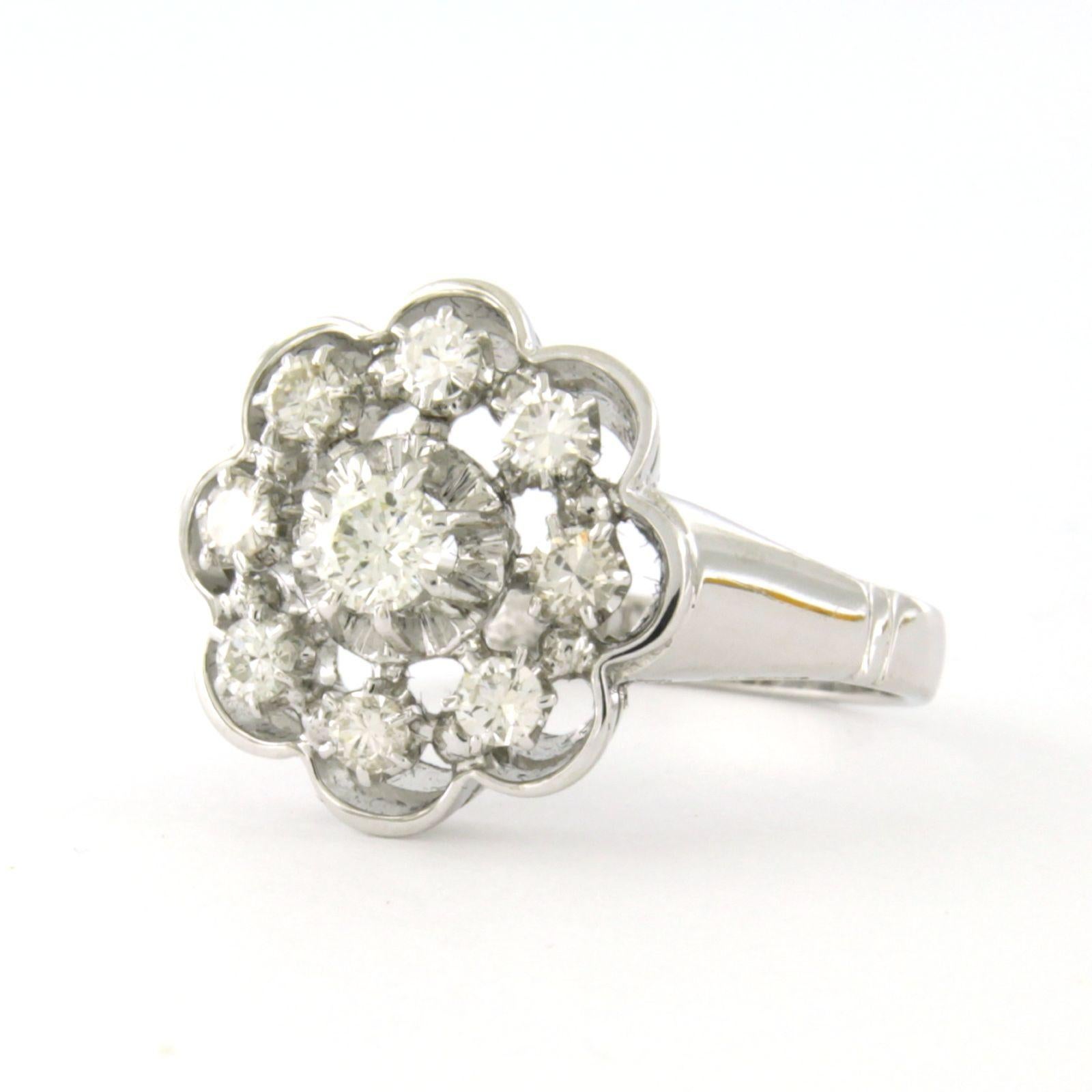 Ring mit Diamanten im Brillantschliff bis zu 0,52ct 18k Weißgold 5,0 Gramm Damen im Angebot