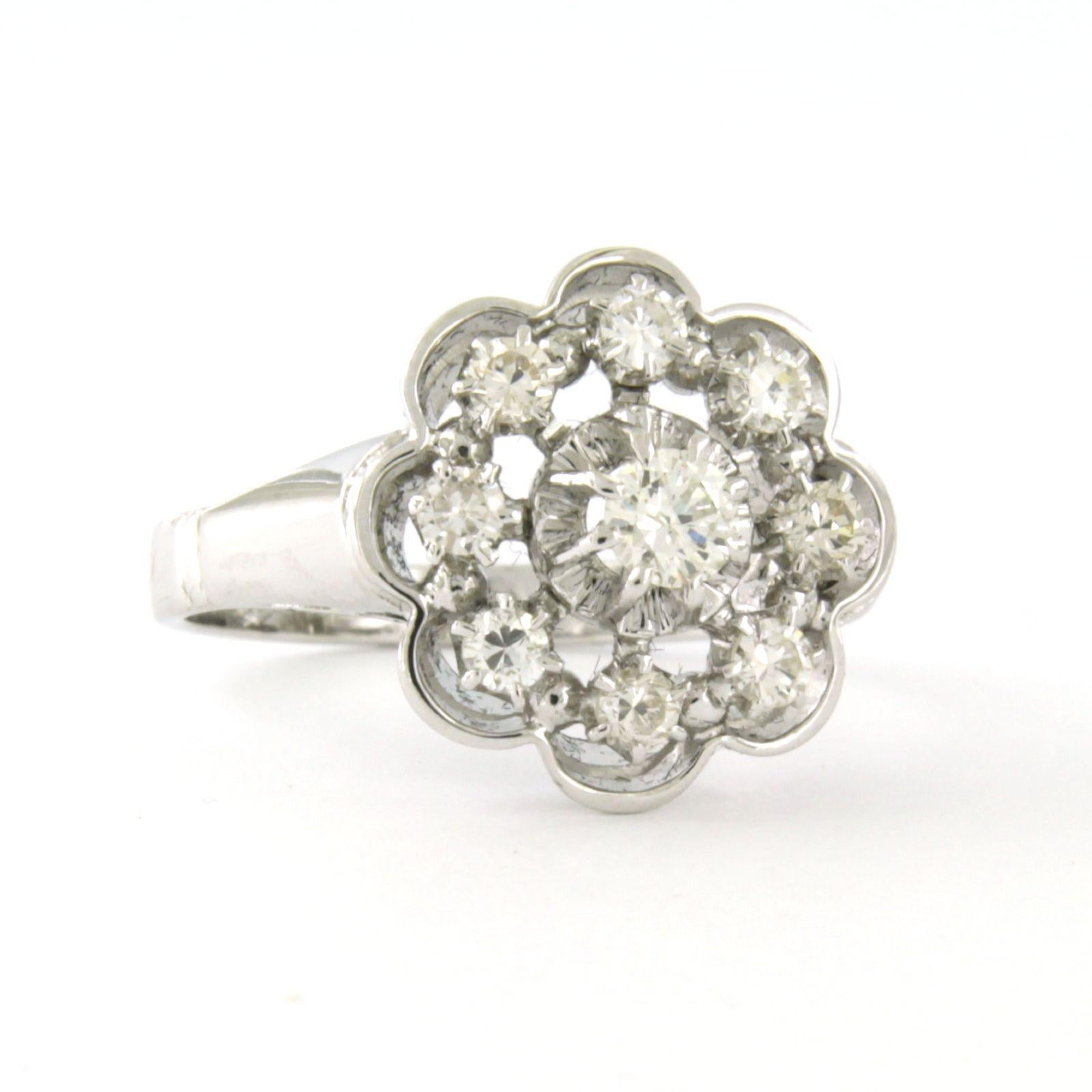 Ring mit Diamanten im Brillantschliff bis zu 0,52ct 18k Weißgold 5,0 Gramm im Angebot 1