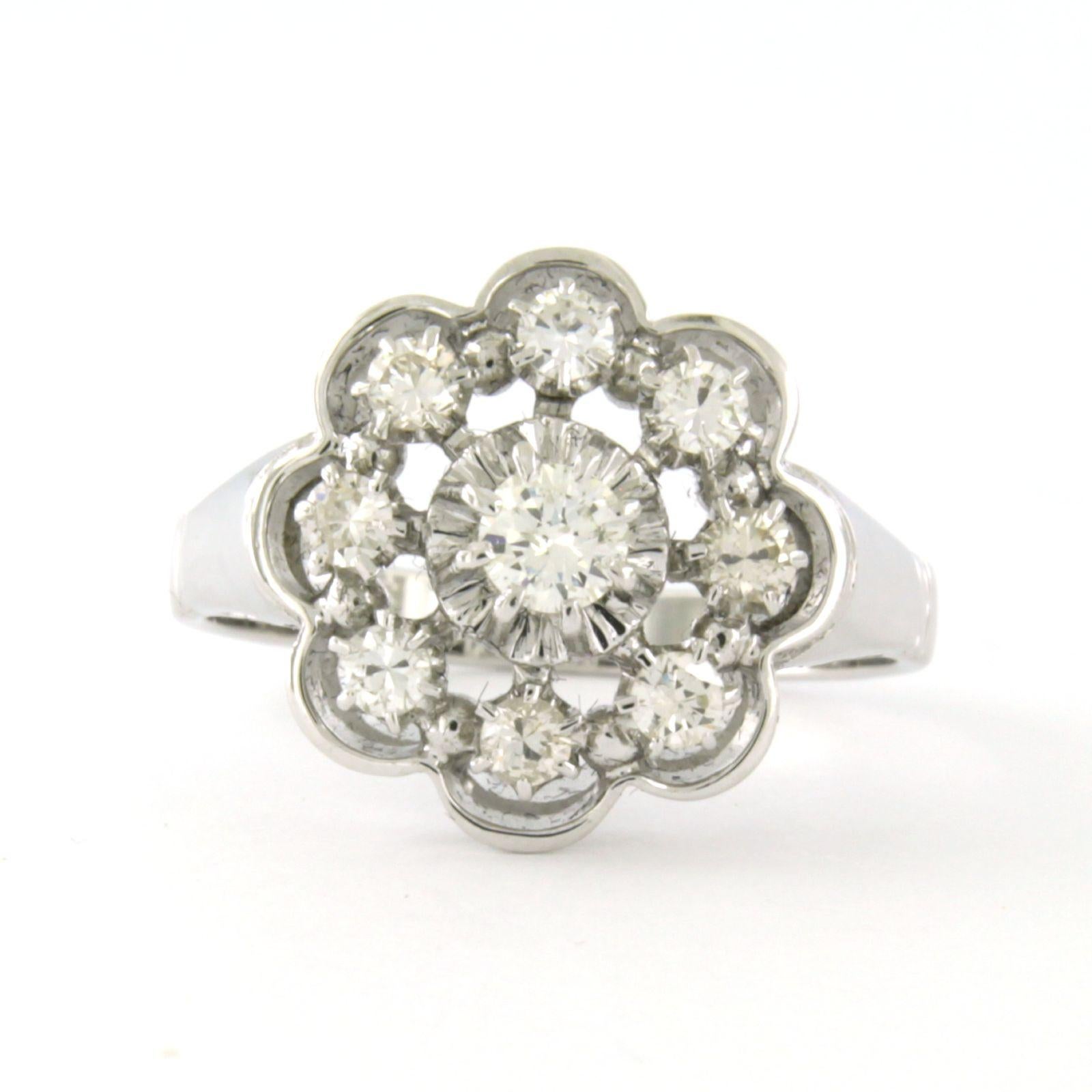 Ring mit Diamanten im Brillantschliff bis zu 0,52ct 18k Weißgold 5,0 Gramm im Angebot 2