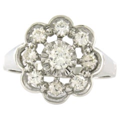 Bague avec diamants taille brillant jusqu'à 0,52ct Or blanc 18k 5,0 grammes