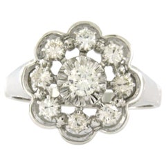 Ring with brilliant cut diamonds up to 0.52ct 18k white gold 5.0 grams