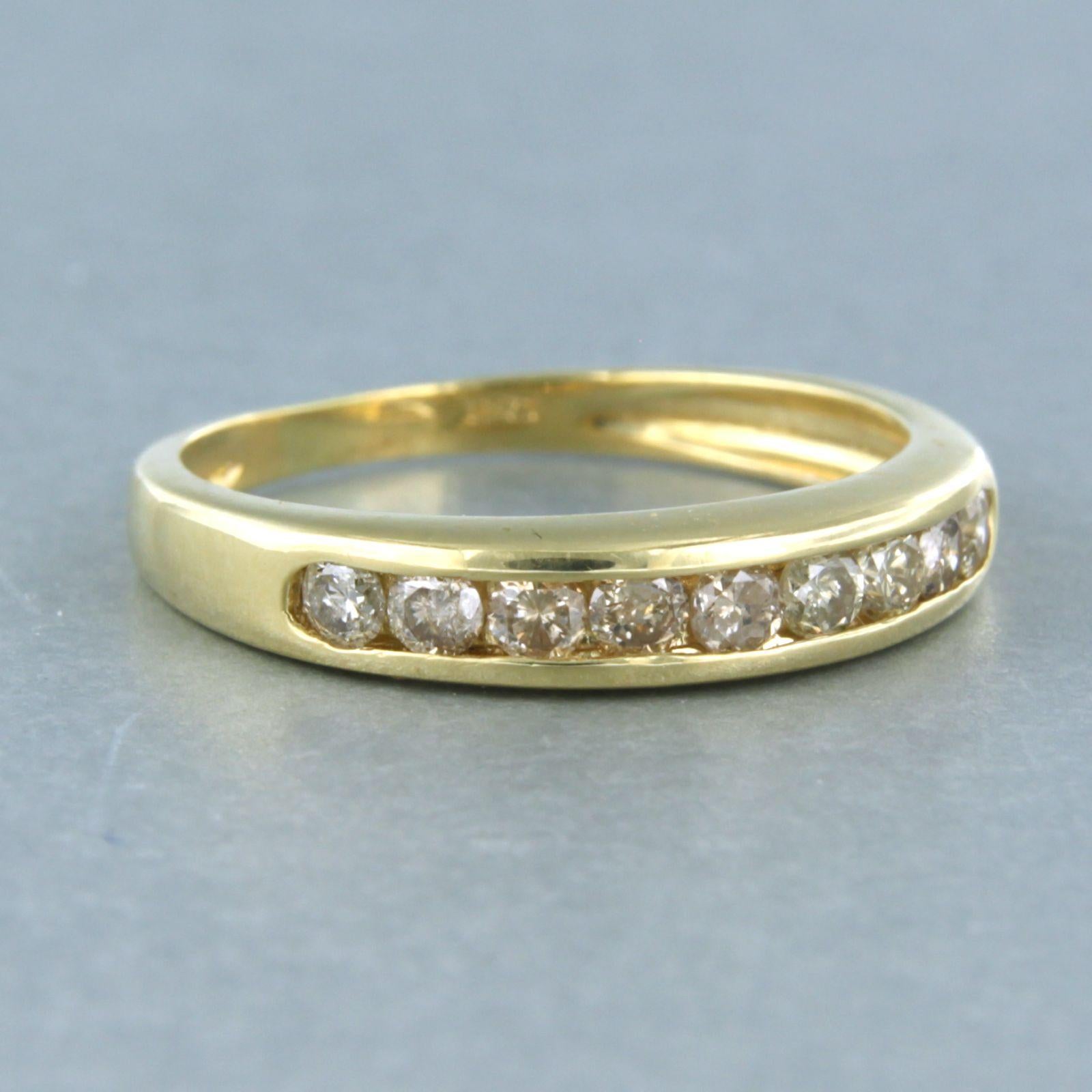 Modern Ring with brilliant cut diamonds up to 0.54ct 18k yellow gold For Sale