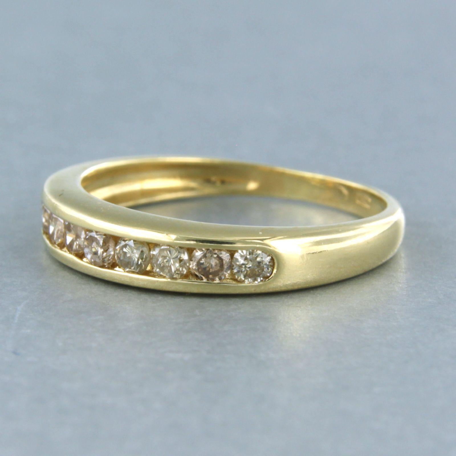 Brilliant Cut Ring with brilliant cut diamonds up to 0.54ct 18k yellow gold For Sale