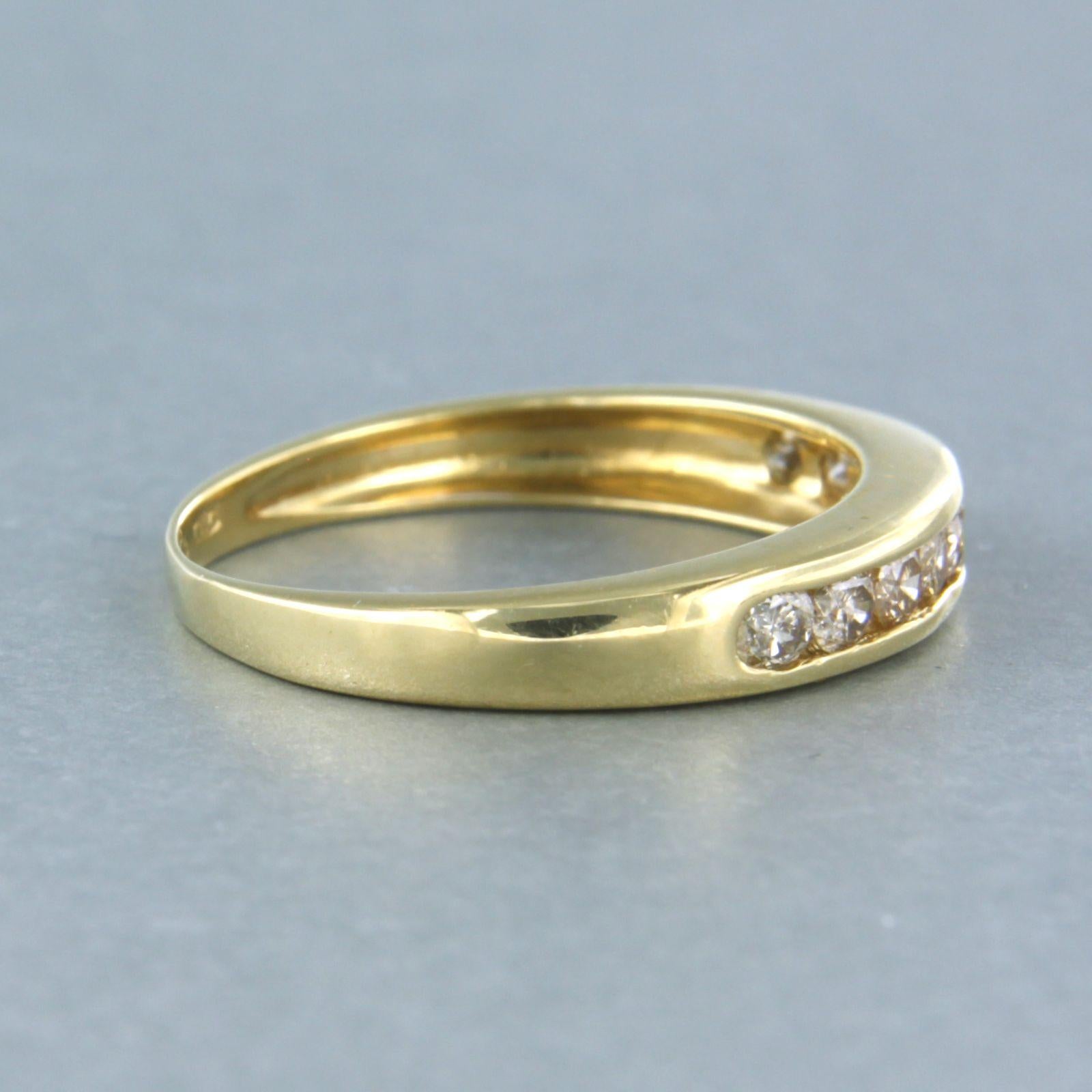 Ring with brilliant cut diamonds up to 0.54ct 18k yellow gold For Sale 1