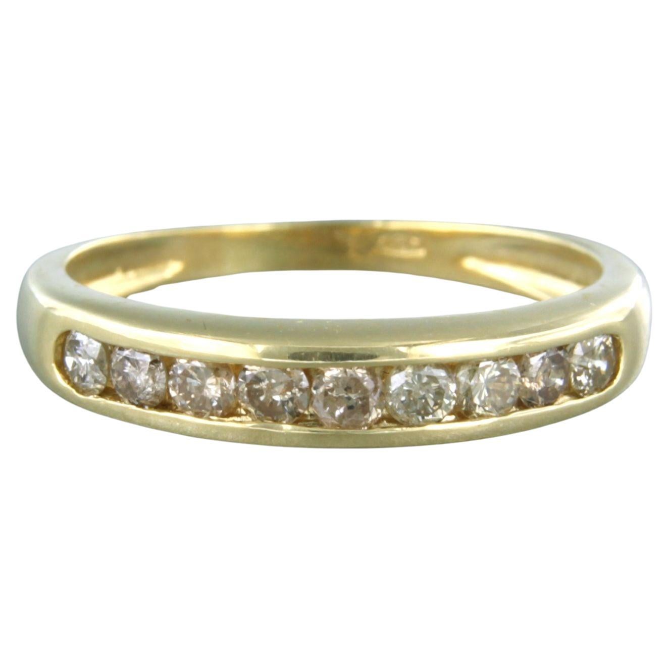 Ring with brilliant cut diamonds up to 0.54ct 18k yellow gold For Sale