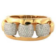 Ring with brilliant cut diamonds up to 0.55ct 18k bicolour gold