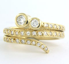 Ring with brilliant cut diamonds up to 0.55ct 18k gold 7.2 grams