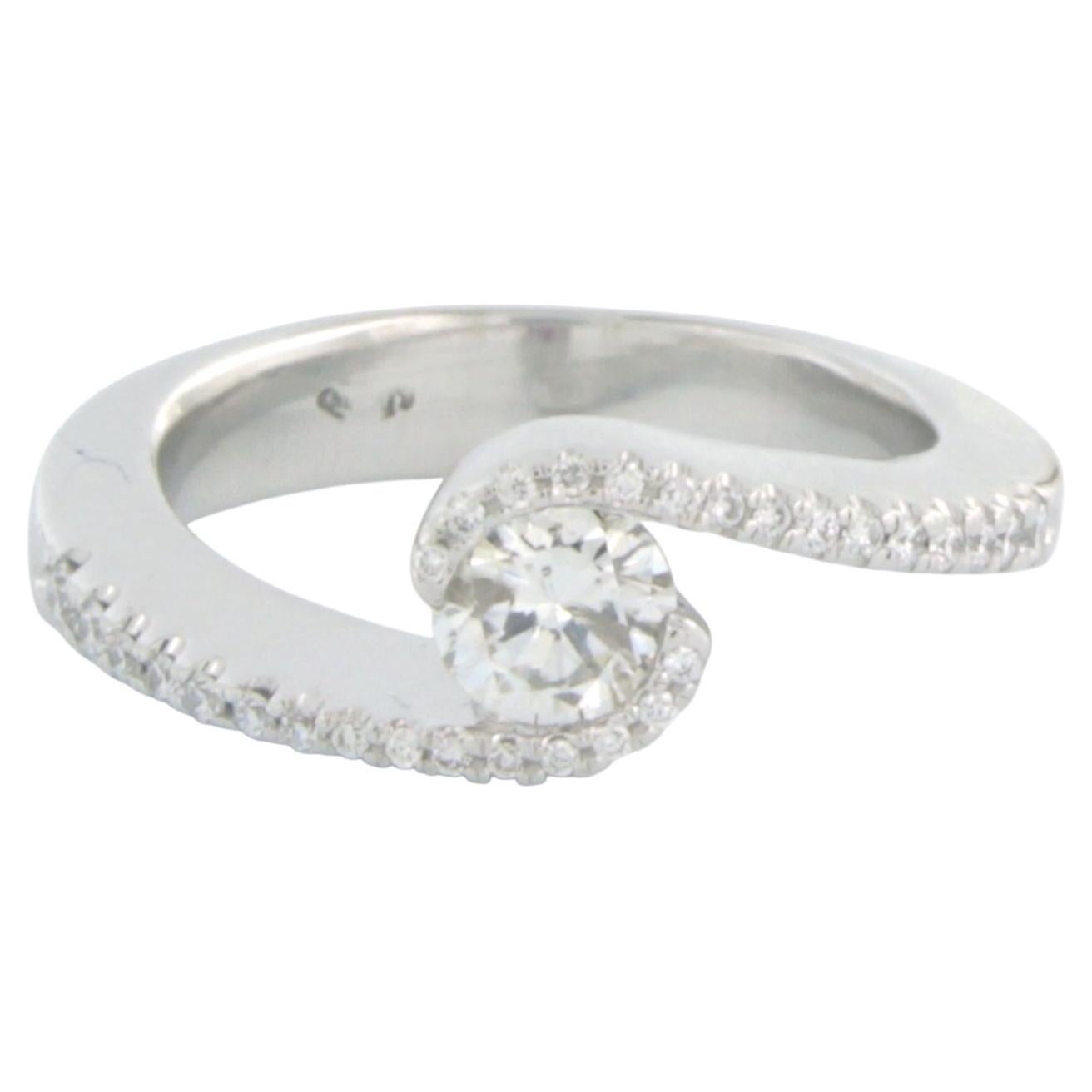 Ring mit Diamanten im Brillantschliff bis zu 0,55ct 18k Weißgold 4,9 Gramm