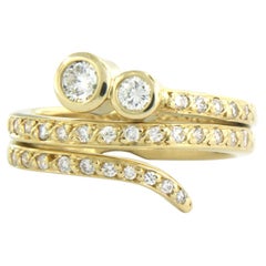Bague sertie de diamants taille brillant jusqu'à 0,55 ct Or jaune 18k 7,2 grammes
