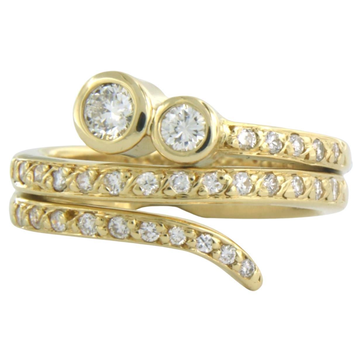 Ring with brilliant cut diamonds up to 0.55ct 18k yellow gold