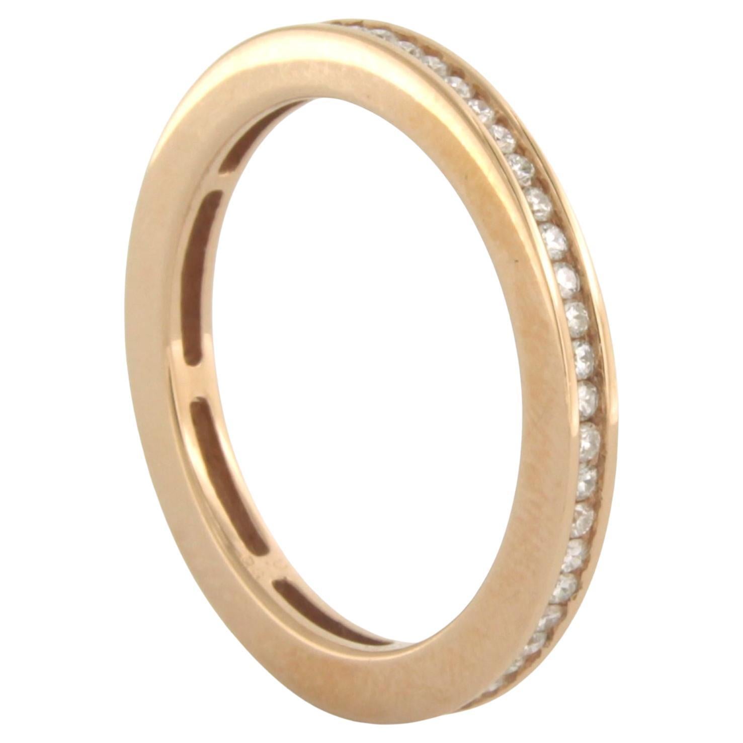 Bague avec diamants taille brillant jusqu
à 0,56ct Or rose 18k 4,1 grammes