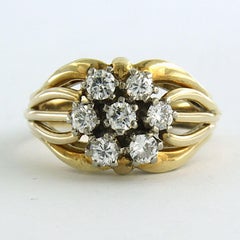 Ring with brilliant cut diamonds up to 0.60ct 14k gold 7.9 grams