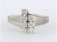 Ring with brilliant cut diamonds up to 0.60ct 18k white gold 7.0 grams