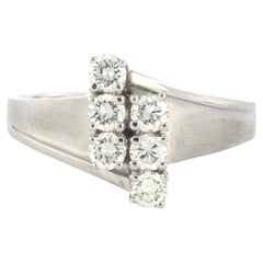 Ring with brilliant cut diamonds up to 0.60ct 18k white gold 7.0 grams