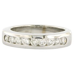 Ring with brilliant cut diamonds up to 0.60ct 18k white gold 7.8 grams