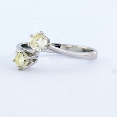 Ring with brilliant cut diamonds up to 0.60ct 18k white gold