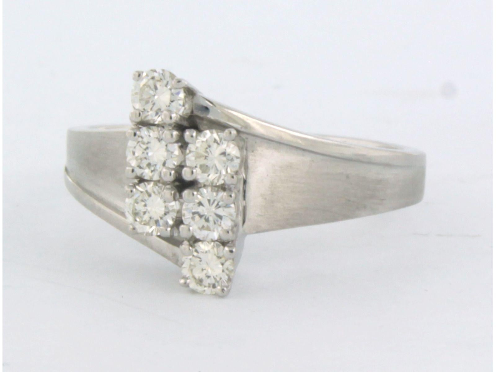 Moderne Bague avec diamants taille brillant Up & Up Up 0.60ct Or blanc 18k en vente