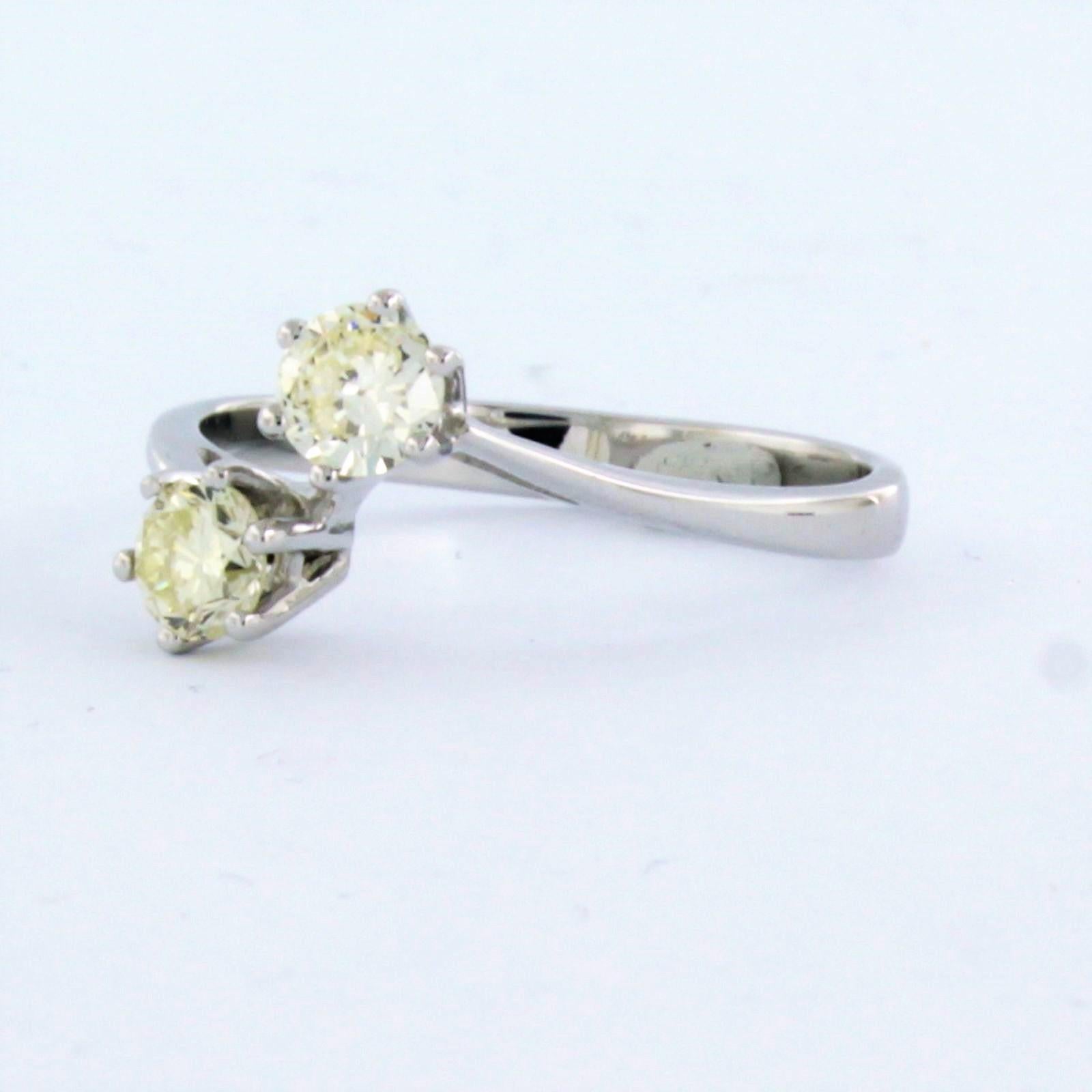 Anillo con diamantes talla brillante de hasta 0,60 ct Oro blanco de 18k Moderno en venta