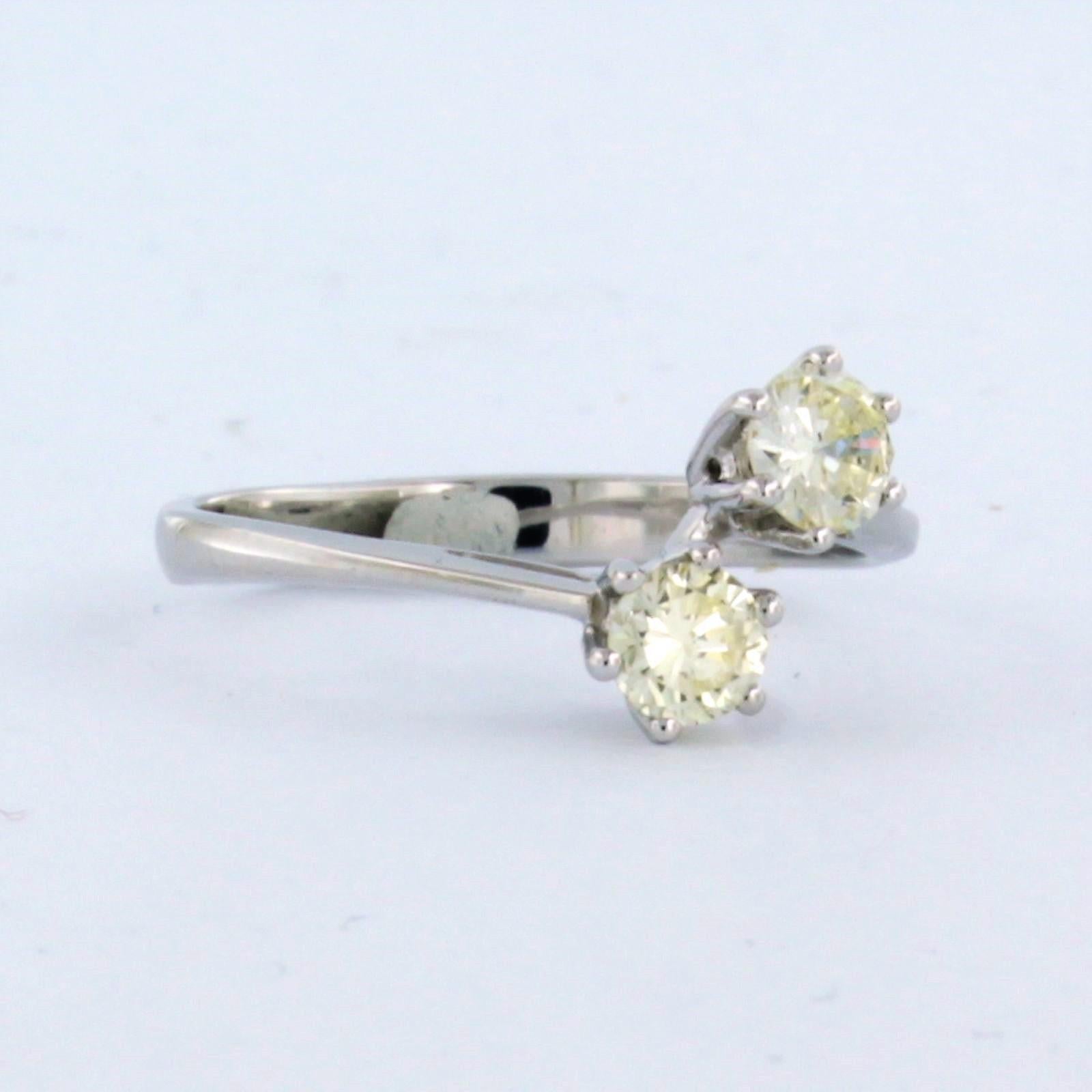 Anillo con diamantes talla brillante de hasta 0,60 ct Oro blanco de 18k Corte brillante en venta