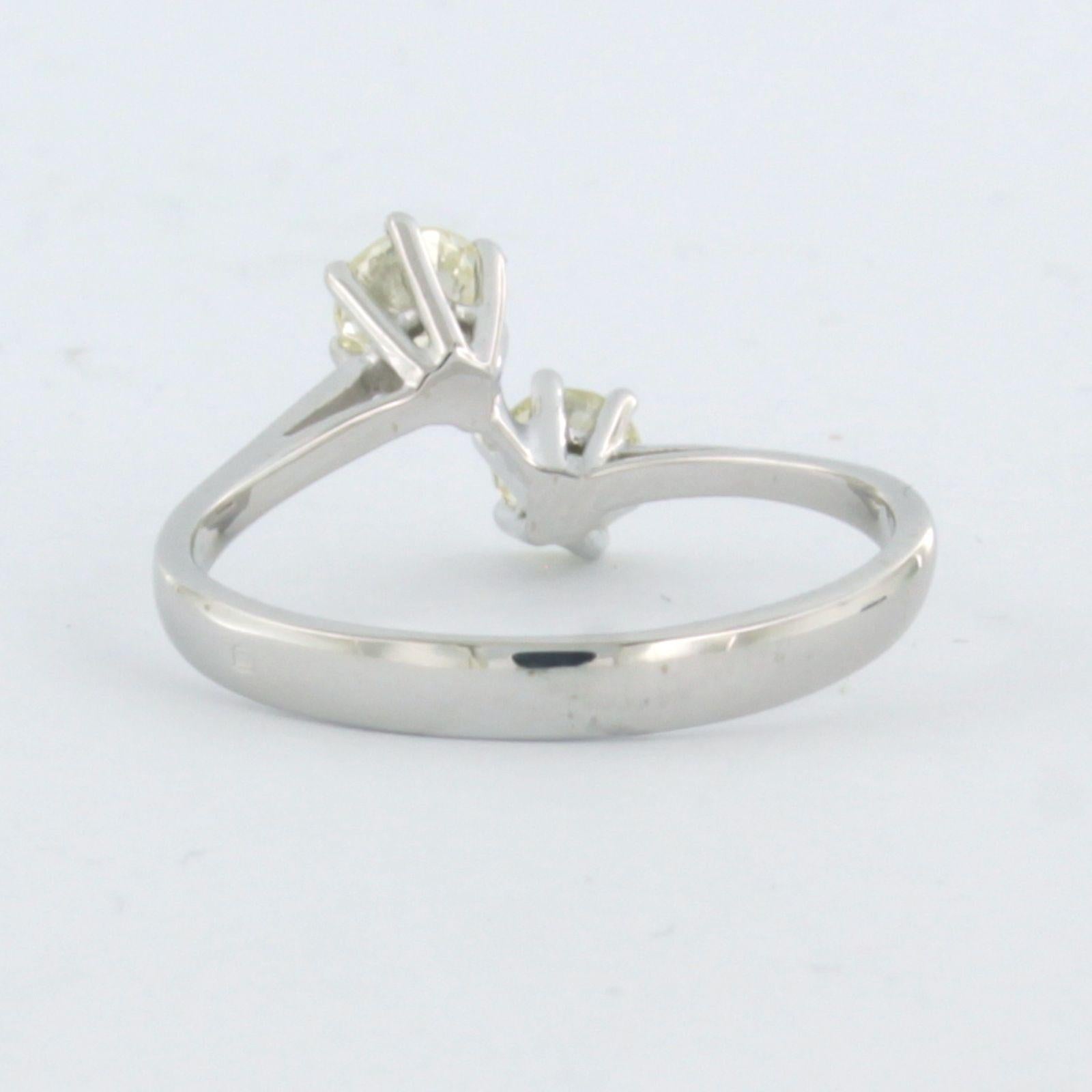 De las mujeres Anillo con diamantes talla brillante de hasta 0,60 ct Oro blanco de 18k en venta