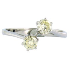 Ring with brilliant cut diamonds up to 0.60ct 18k white gold