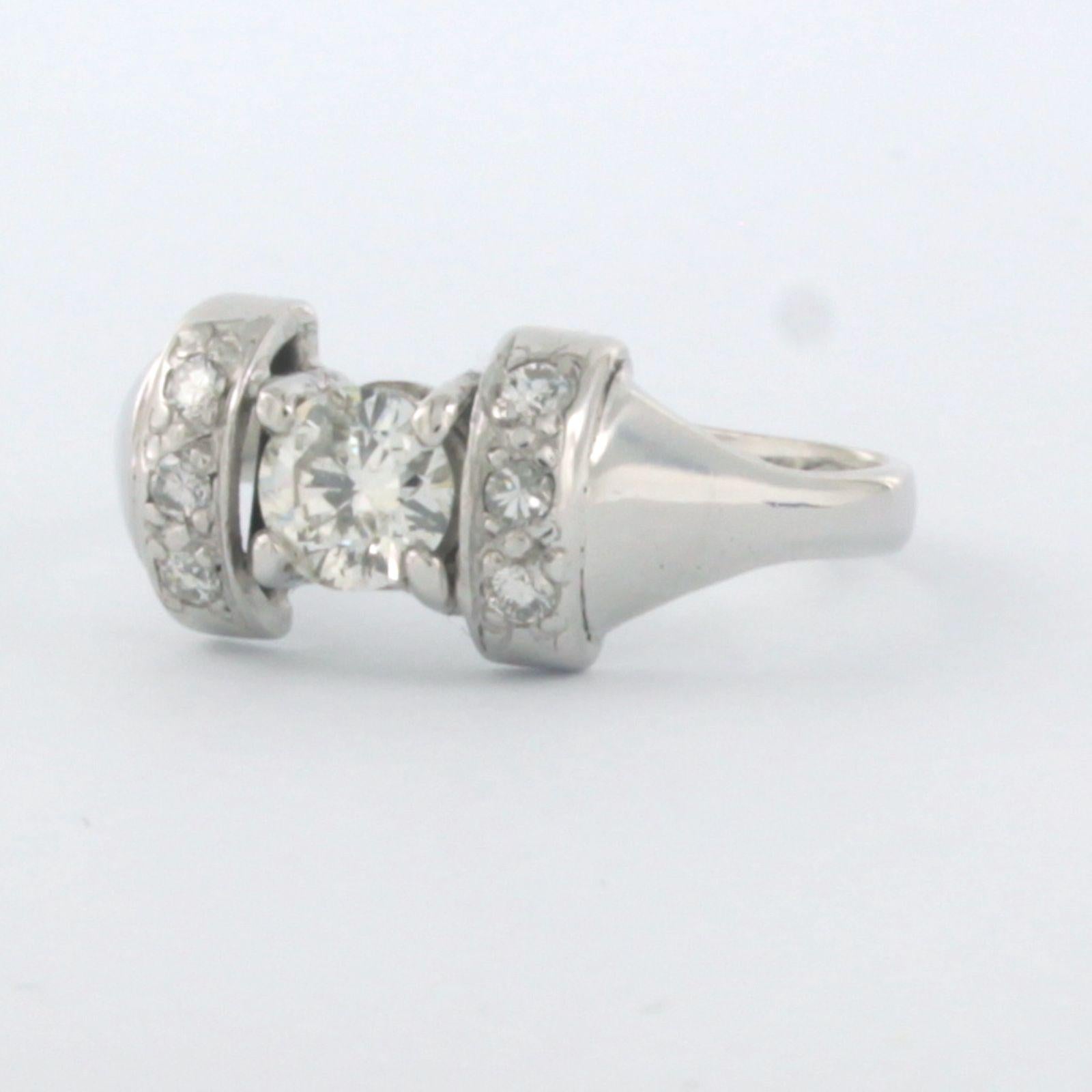 Ring mit Diamanten im Brillantschliff bis zu 0,63 Karat 18k Weißgold Damen im Angebot