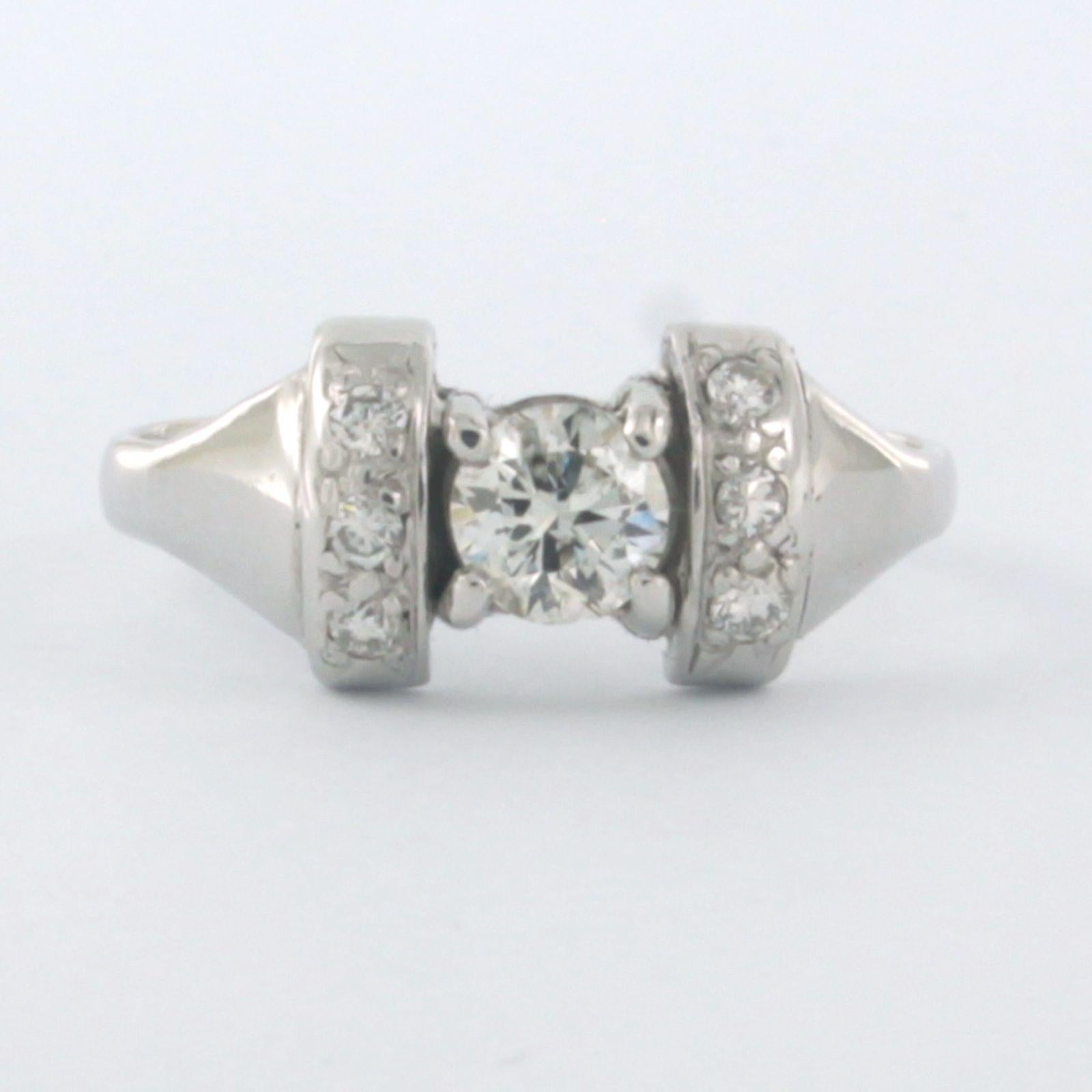 Ring mit Diamanten im Brillantschliff bis zu 0,63 Karat 18k Weißgold im Angebot 2