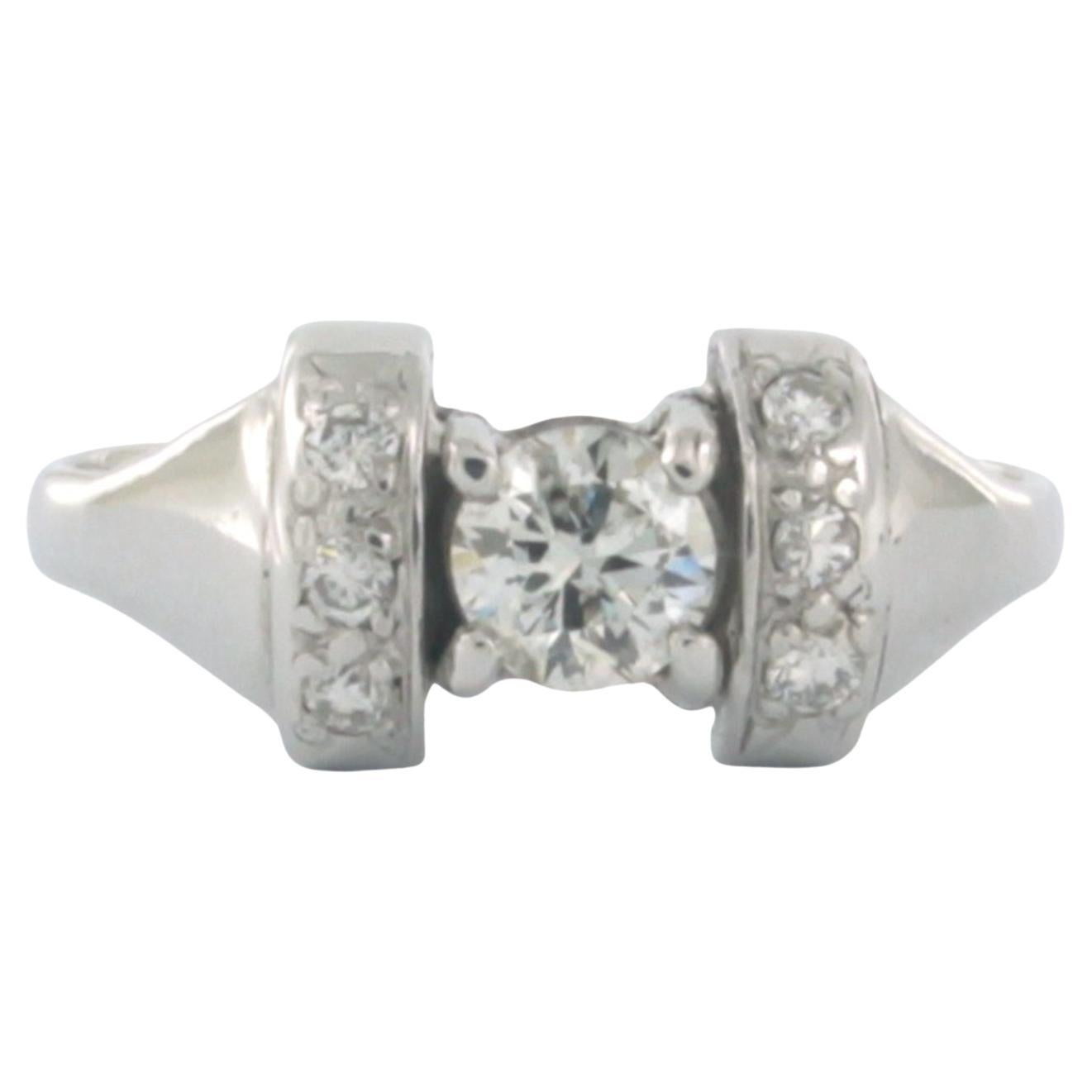 Ring with brilliant cut diamonds up to 0.63ct 18k white gold