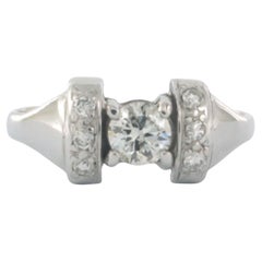 Ring with brilliant cut diamonds up to 0.63ct 18k white gold