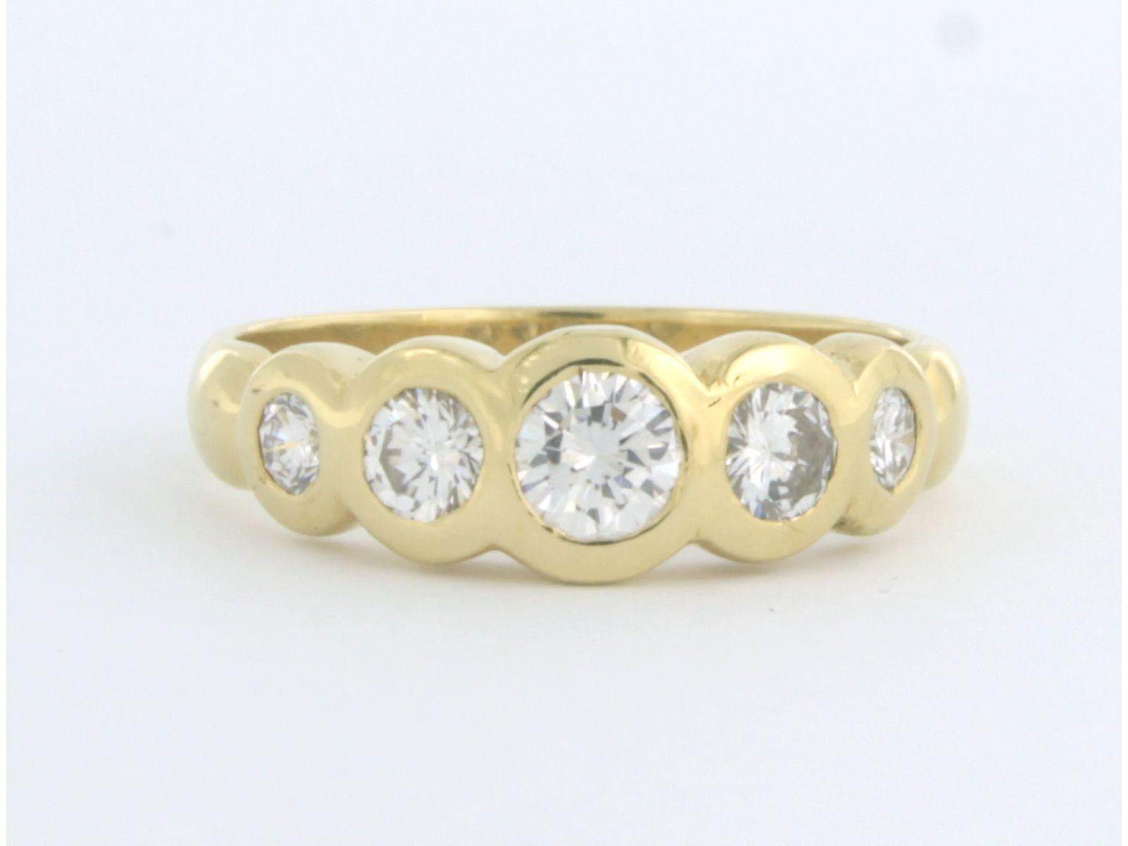 Moderne Bague avec diamants taille brillant jusqu'à 0,65ct 5,7 grammes Or jaune 18k en vente