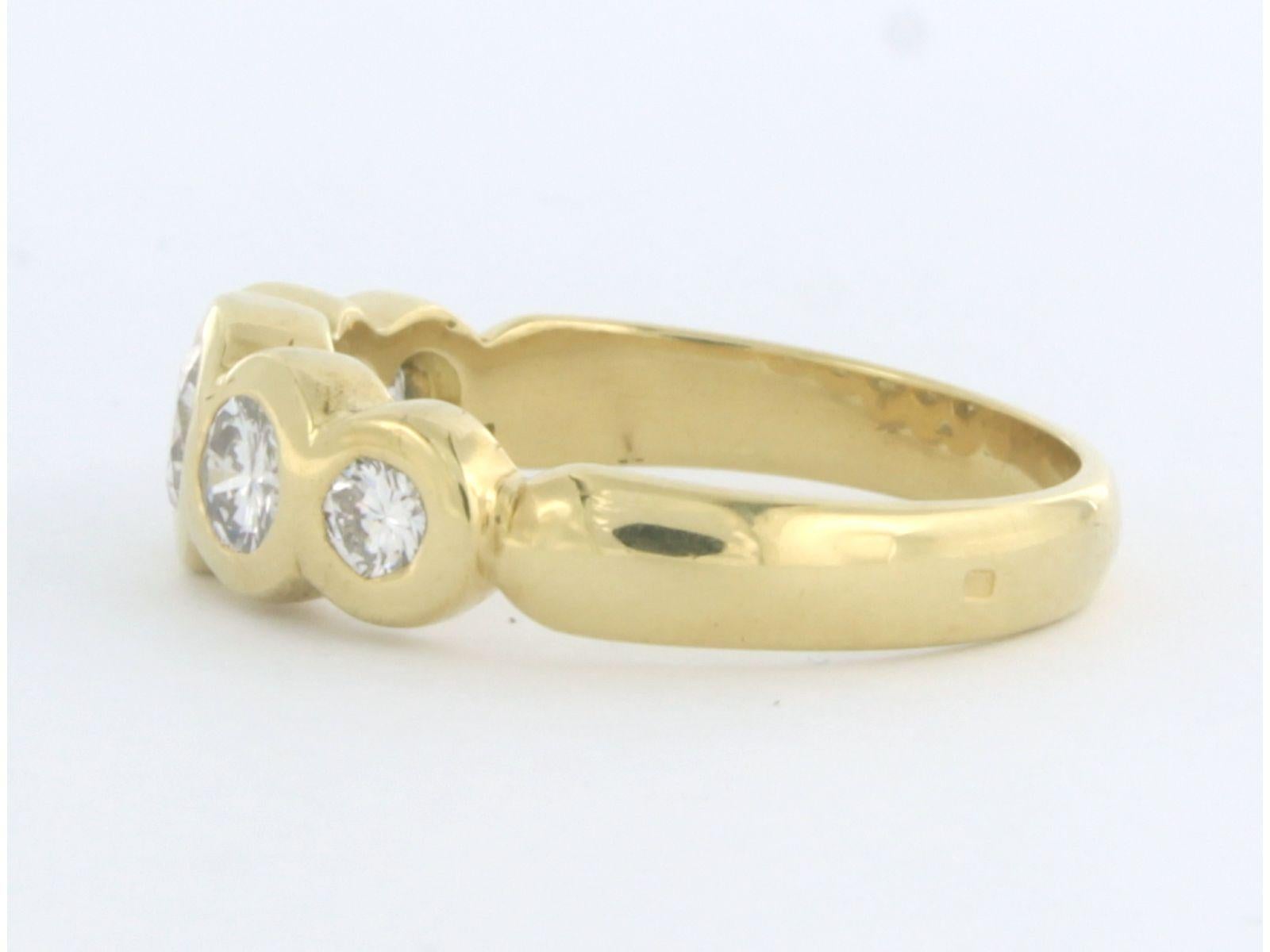 Bague avec diamants taille brillant jusqu'à 0,65ct 5,7 grammes Or jaune 18k Pour femmes en vente