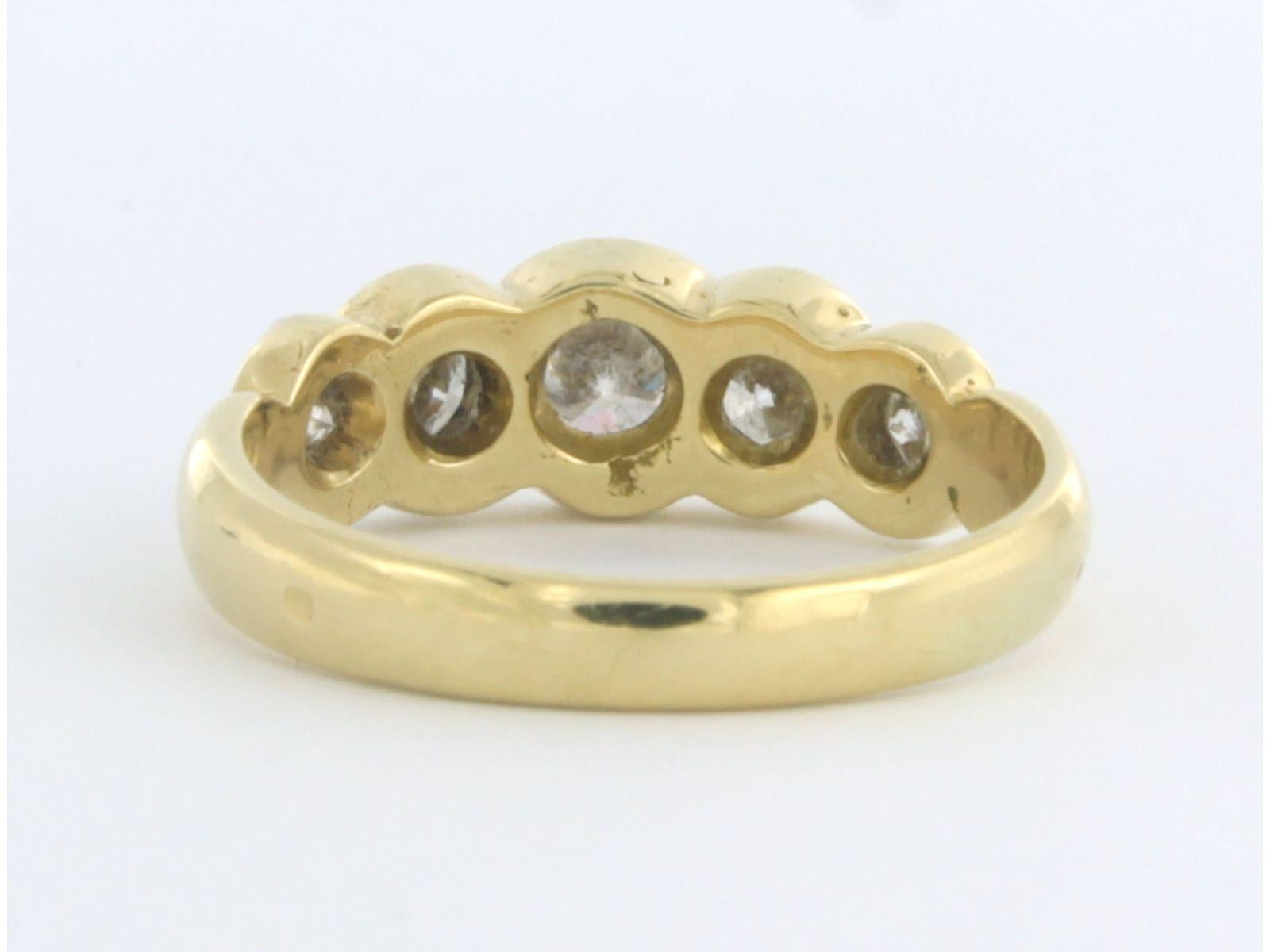 Bague avec diamants taille brillant jusqu'à 0,65ct 5,7 grammes Or jaune 18k en vente 1