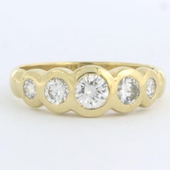 Ring with brilliant cut diamonds up to 0.65ct 5.7 grams 18k yellow gold