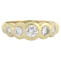 Ring with brilliant cut diamonds up to 0.65ct 5.7 grams 18k yellow gold