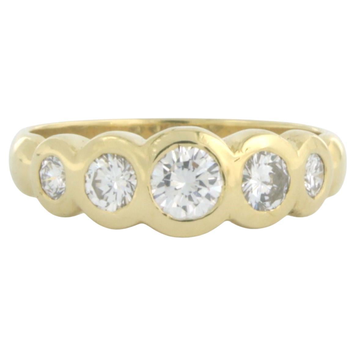 Ring mit Diamanten im Brillantschliff bis zu 0,65 Karat 5,7 Gramm 18k Gelbgold