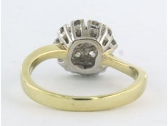 Ring with brilliant cut diamonds up to 0.66ct 4.4 grams 14k bicolour gold