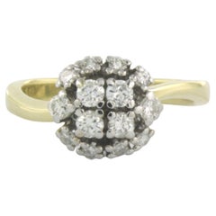 Bague avec diamants taille brillant jusqu'à 0,66ct 4,4 grammes Or bicolore 14k