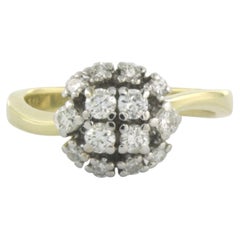 Bague avec diamants taille brillant jusqu'à 0,66ct 4,4 grammes Or bicolore 14k